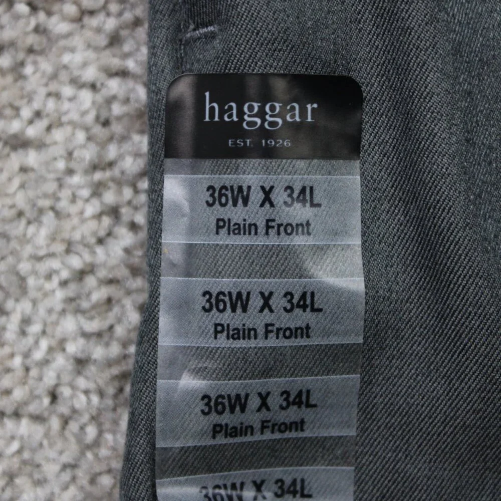 Haggar‎ Pants NWT Mens 36x34 Gray Cool 18 Classic Fit Flat Front Non-Iron Flex